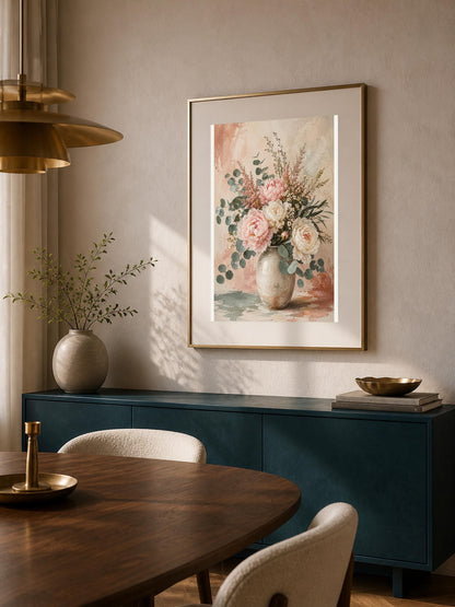 Peonie Rosa Antico, bouquet di peonie — stampa senza cornice, stampa incorniciata o tela