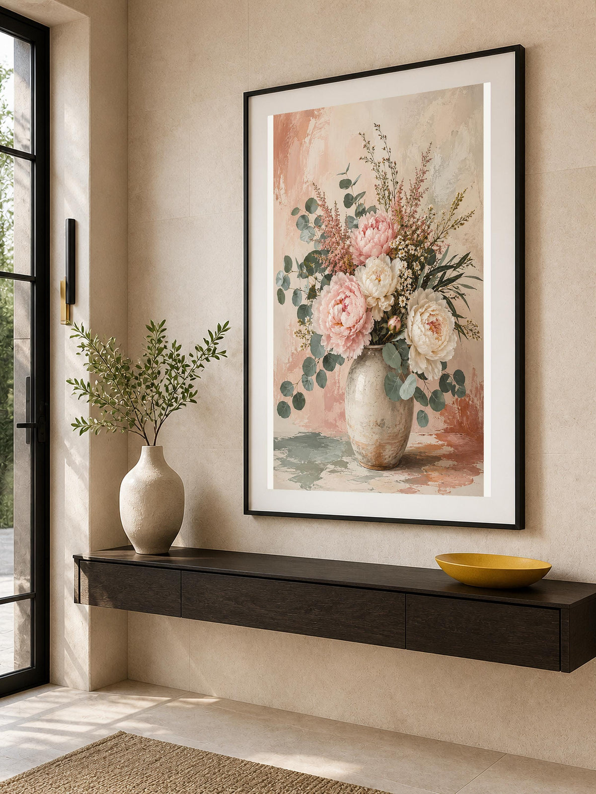 Peonie Rosa Antico, bouquet di peonie — stampa senza cornice, stampa incorniciata o tela