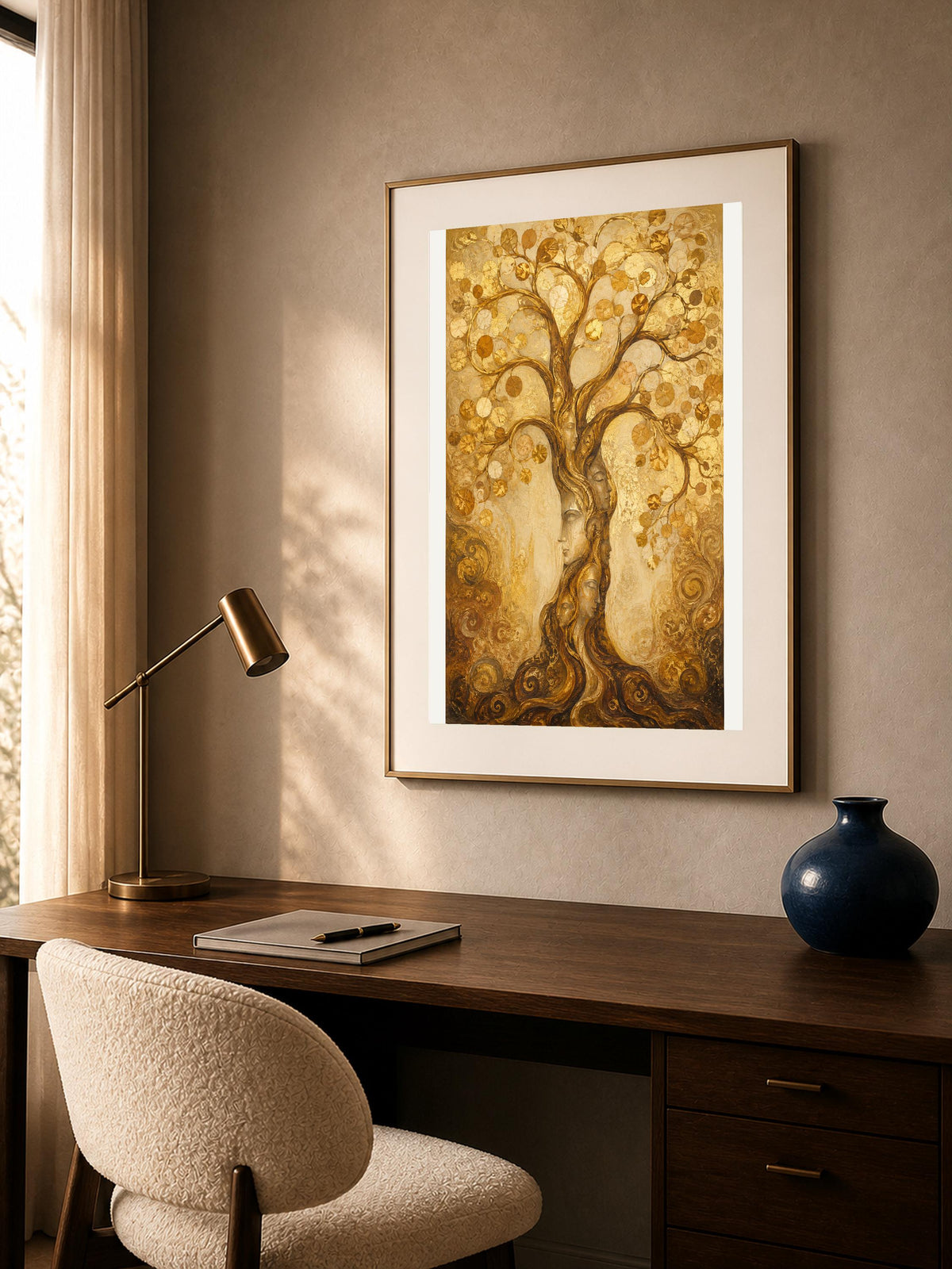 Albero della Luce, albero dorato — stampa senza cornice, stampa incorniciata o tela