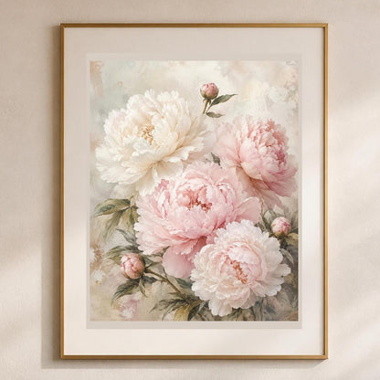Quadro peonie chiare e romantiche - Peonie di Porcellana, stampa, tela o cornice