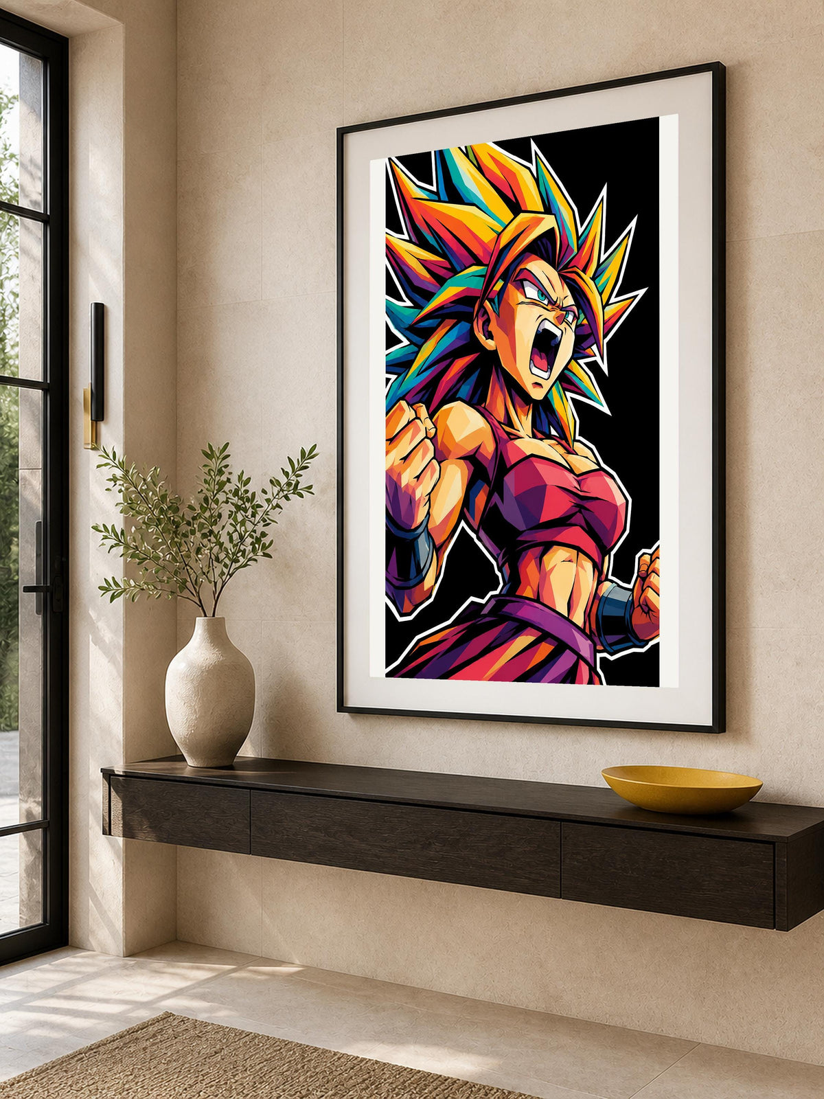 Quadro guerriero anime in posa dinamica - Furia del Guerriero, stampa, tela o cornice