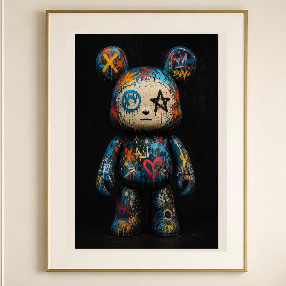 Quadro figura da collezione con orecchie tonde e graffiti - Toy Graffiti Notturno, stampa, tela o cornice