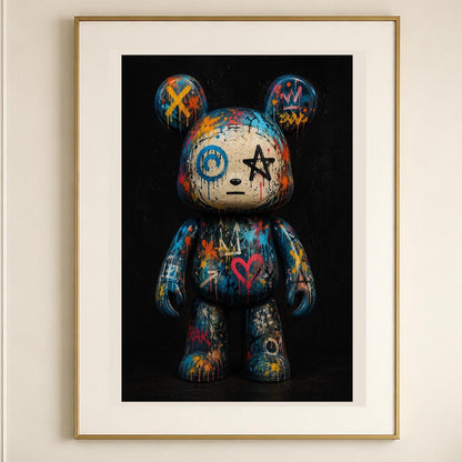 Quadro figura da collezione con orecchie tonde e graffiti - Toy Graffiti Notturno, stampa, tela o cornice