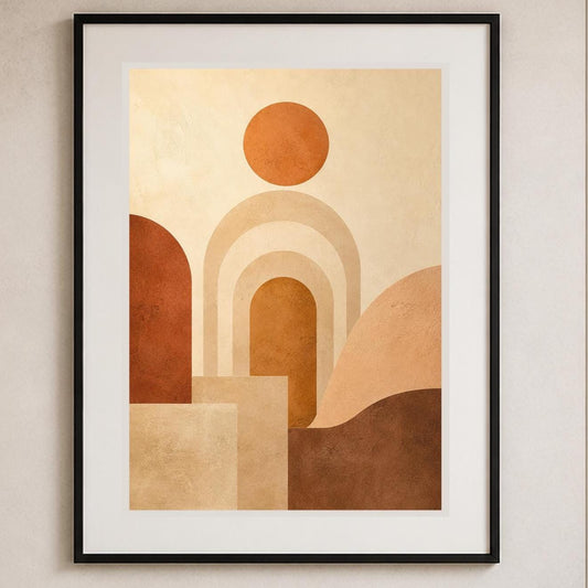 Quadro archi geometrici e sole - Portale Solare, stampa, tela o cornice
