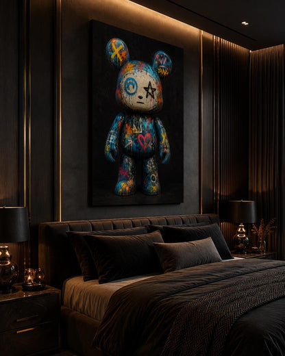 Quadro figura da collezione con orecchie tonde e graffiti - Toy Graffiti Notturno, stampa, tela o cornice