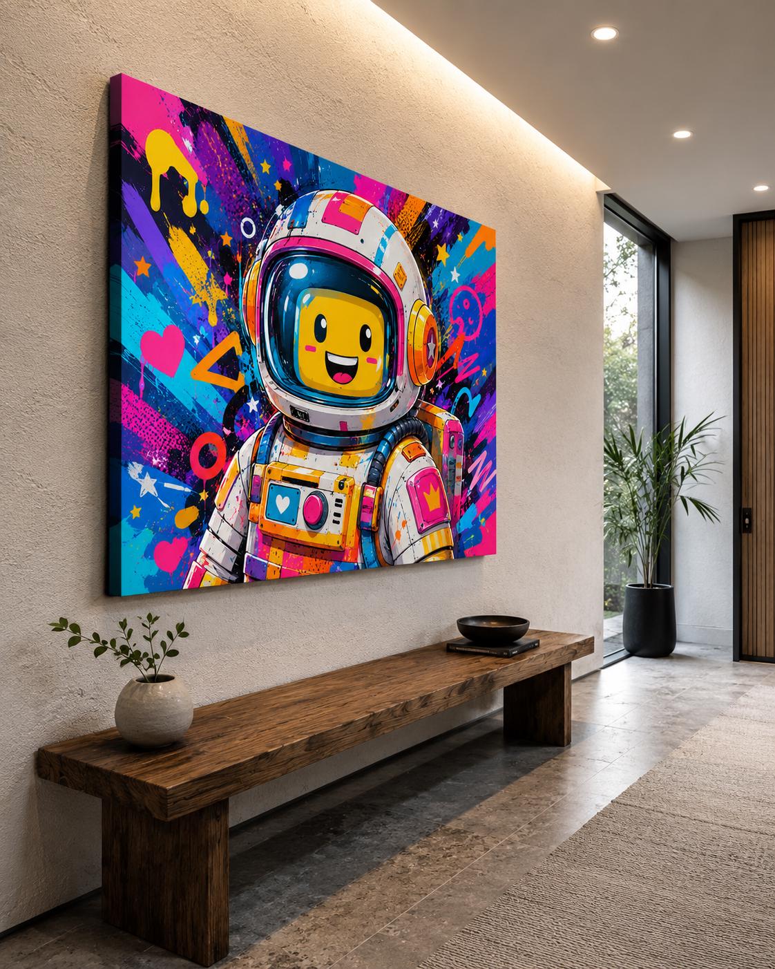Quadro astronauta robot colorato - Astronauta Pop, stampa, tela o cornice