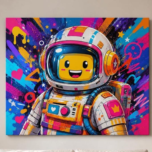 Quadro astronauta robot colorato - Astronauta Pop, stampa, tela o cornice