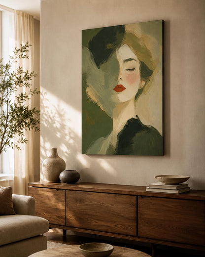 Quadro ritratto femminile pittorico e sfumato - Ritratto Sfumato, stampa, tela o cornice