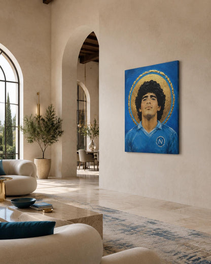 Quadro ritratto di calciatore rivolto verso l'alto - Sguardo al Cielo, stampa, tela o cornice