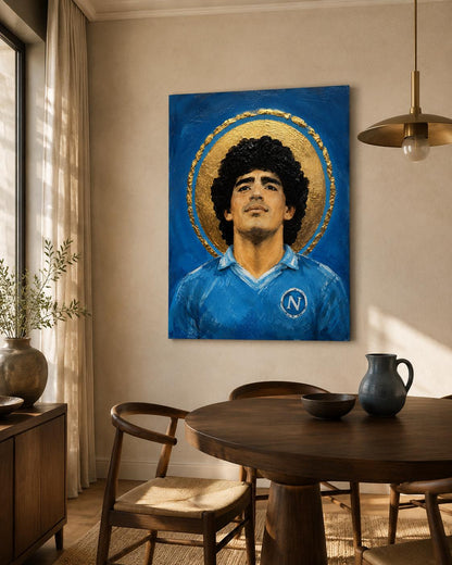 Quadro ritratto di calciatore rivolto verso l'alto - Sguardo al Cielo, stampa, tela o cornice