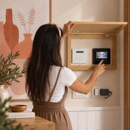 Copricontatore apribile botanico geometrico, quadro colorato con cornice o tela